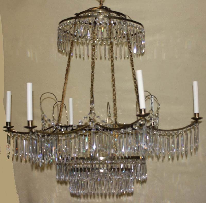 Baltic  Bronze and Crystal  Six Light Chandelier