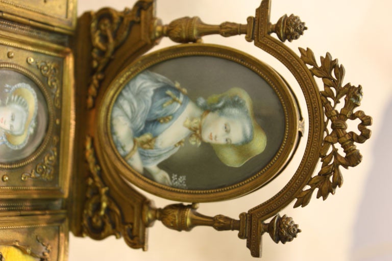 Ormolu Louis XVI  Style Gilt Bronze  Vanity Jewelry Box & Mirror