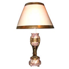 Pair of Violet  Marble and Bronze Cassolette Lamps