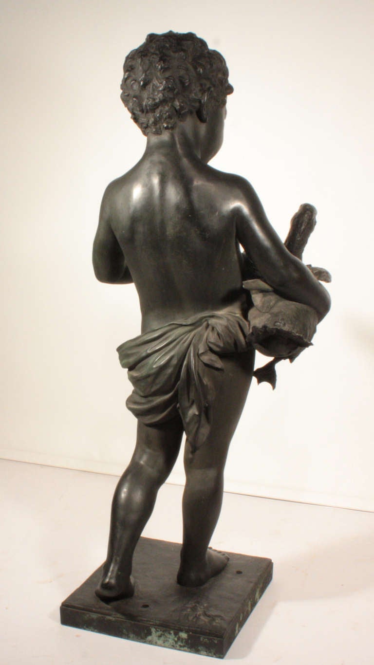 19th Century  Italian Bronze Figural Fountainhead For Sale