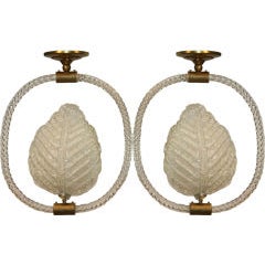 Pair of Murano Glass Chandeliers by Barovier and Toso 9