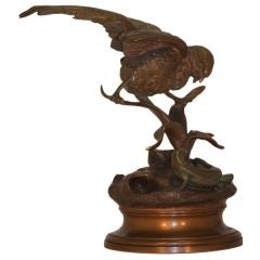 Bronze of Quail and Lizard by Jules Moigniez 2
