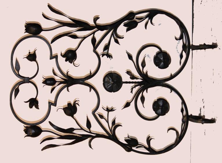 Art Nouveau Wrought Iron Fire Screen