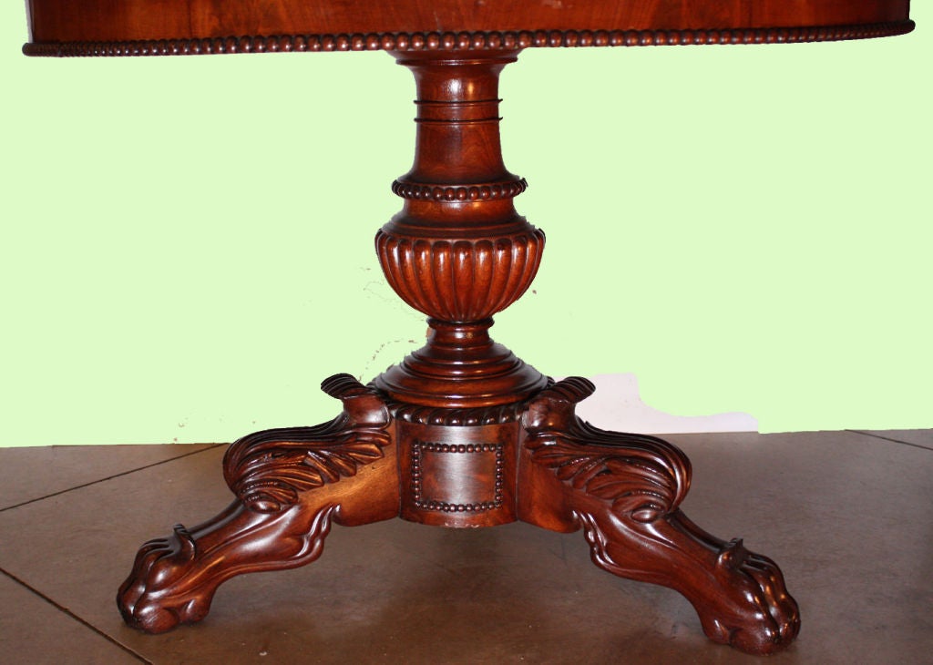 Belgian Louis Philippe Mahogany and Marble Center Table For Sale