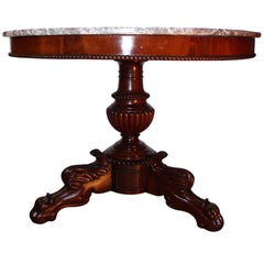 Louis Philippe Mahogany and Marble Center Table