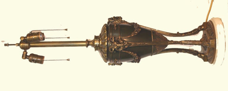 Louis XVI Style Patinated Bronze Urn as Lamp