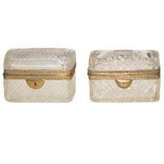 Cut Crystal and Gilt Bronze Dresser Boxes