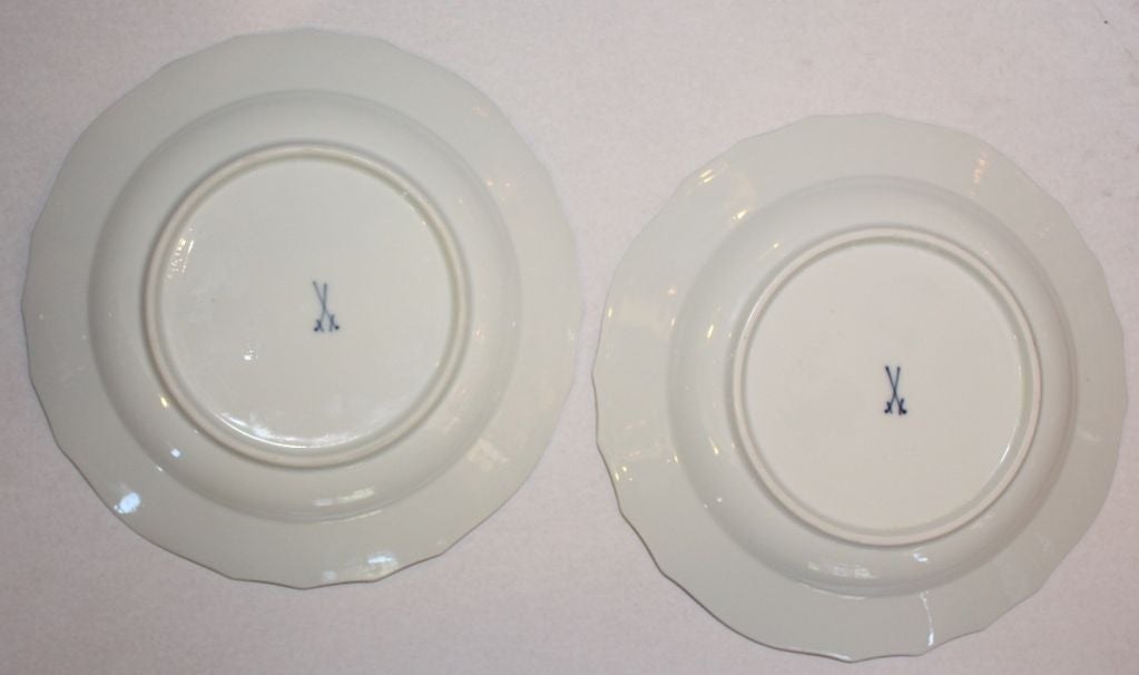 19th Century Set of Ten Meissen Porcelain Fruit Plates
