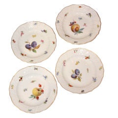 Set of Ten Meissen Porcelain Fruit Plates