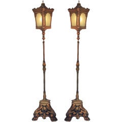 Antique Pair of Venetian Standard Lanterns