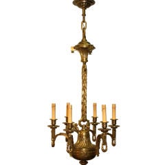 Louis XVI Style Gilt Bronze Six Light  Chand3elier