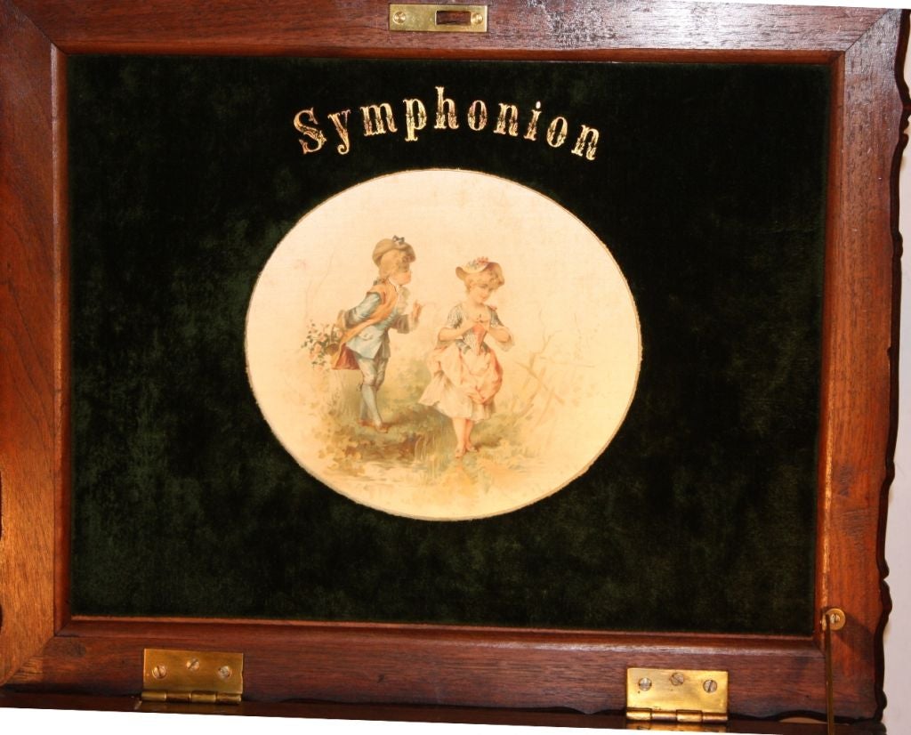 Wood Symphonion Rococo Music Box and 24 Discs