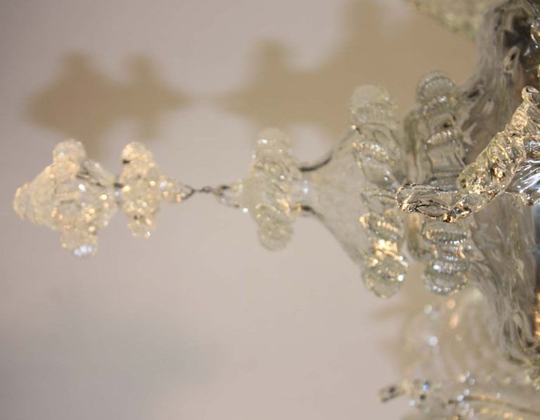 Italian Murano Glass Six Light Floral Chandelier