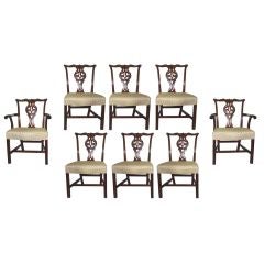 Set of Eight  Chippendale  Style Dining Chairs