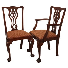 Set of Eight Chippendale Style Mahogany Dining Chairs Set of Eight Chippendale Style Mahogany Dining Chairs