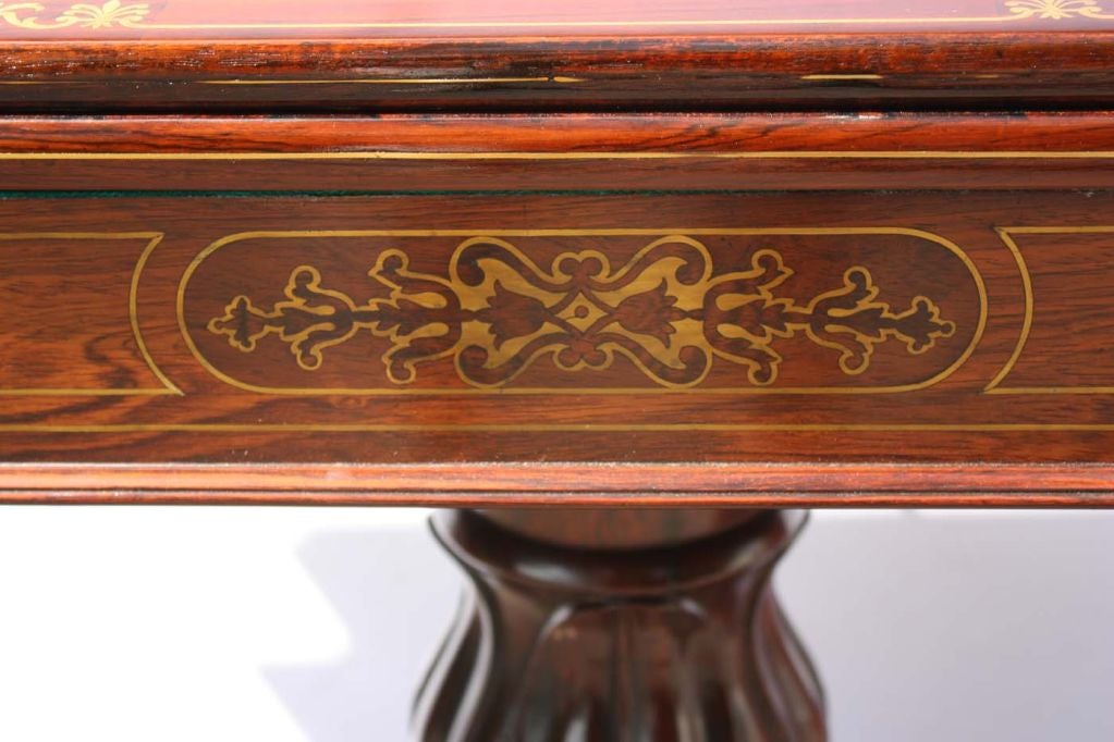 William IV Mahogany Brass Inlaid Fold-over Games Table