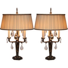 Pair of Art Deco Girandoles Now Mounted as Lamps