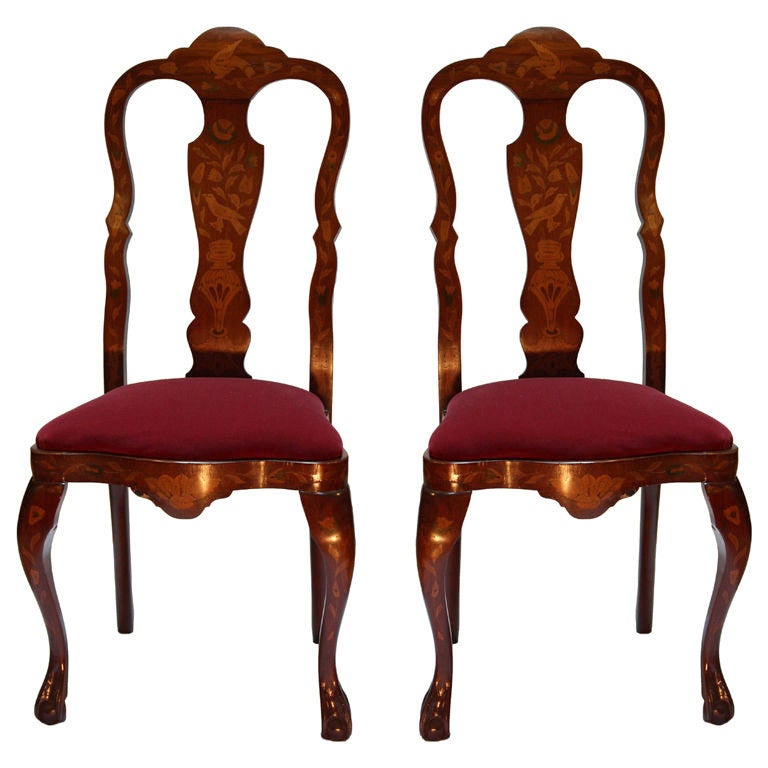 Pair of  Anglo-Dutch Side Chairs