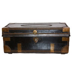 Antique Leather and Brass Sailor's Chest
