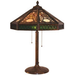 Bradley & Hubbard Slag Glass Table Lamp