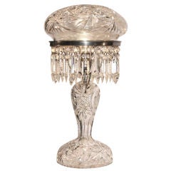 Antique Brilliant Cut Crystal Table Lamp