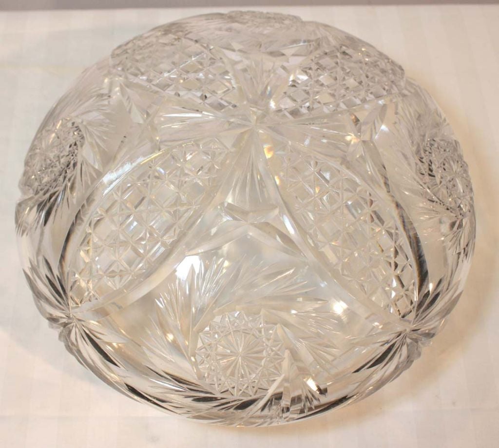 american brilliant cut glass lamp