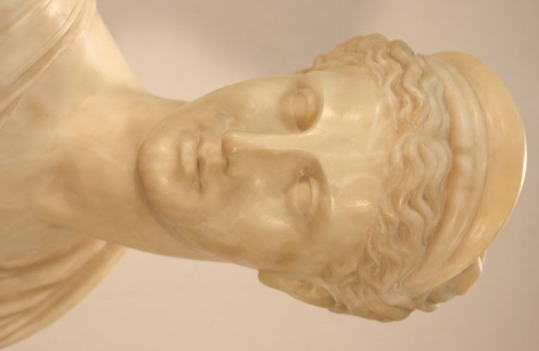 19th Century Alabaster Bust of Diana the Huntress
