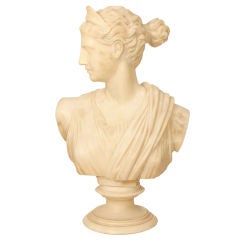 Alabaster Bust of Diana the Huntress
