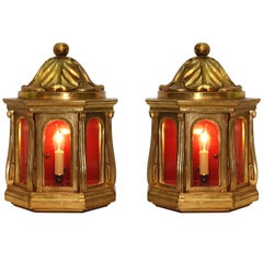 Pair of Carved Giltwood Wall Sconces