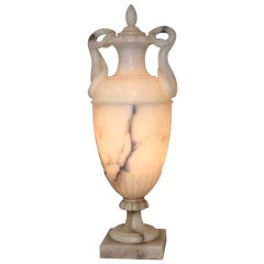 Covered Alabaster Urn as Lamp