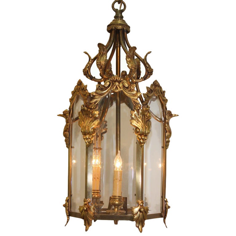 Louis XV Style Brass Lantern For Sale