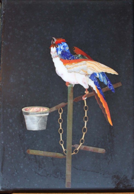 Italian Pietra Dura Plaque of Bird