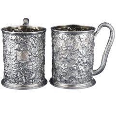 Two Hunt  & Roskell Silver Christening Mugs