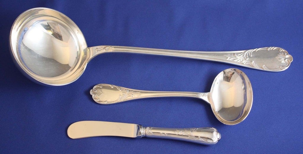 Rococo Boxed Set of 90 Pieces-12 Christofle Marly Silverplate Settings