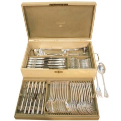 Boxed Set of 90 Pieces-12 Christofle Marly Silverplate Settings