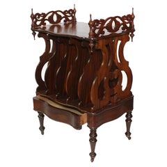 Antique Victorian Strongly Figured Mahogany  Canterbury
