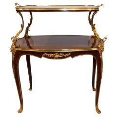 Louis XV Style Rosewood and Gilt Bronze Two-Tier Tea Table 6