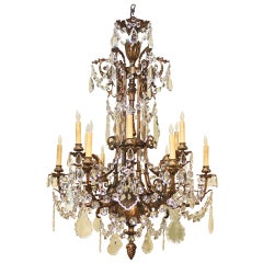 Napoleon III Style Bronze and Crystal Chandelier