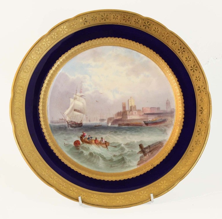 British Set of Six Minton Scenic Cabinet Plates