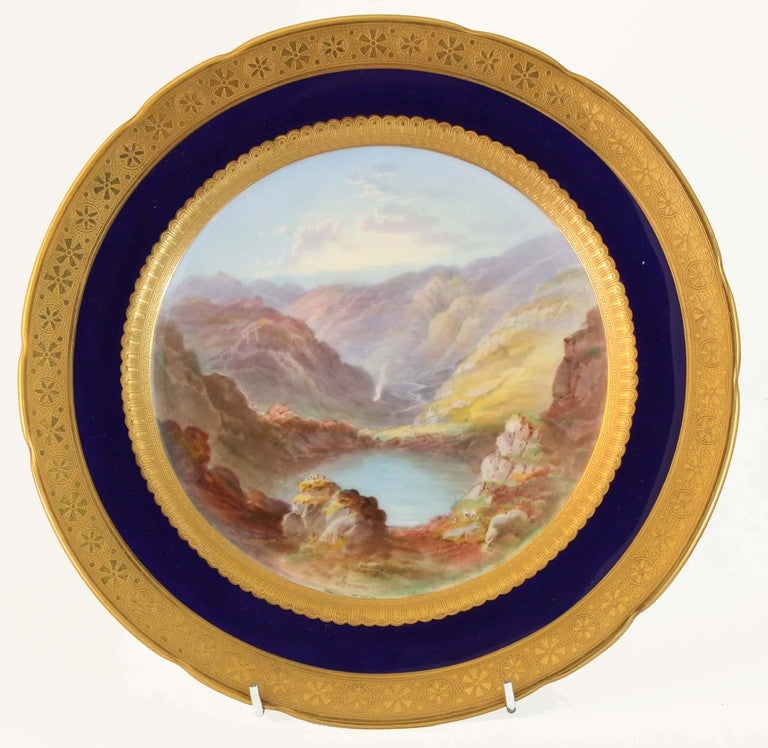 Victorian Set of Six Minton Scenic Cabinet Plates