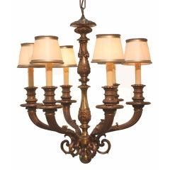 Napoleon III Style Bronze Cornucopia Chandelier 1