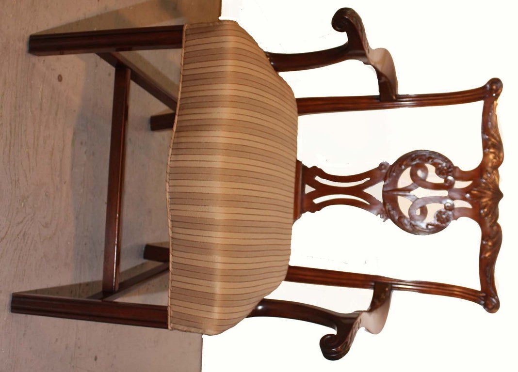 Set of Eight Chippendale Style Dining Chairs