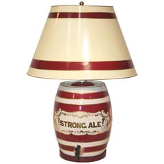 Vintage Ceramic Table Lamp , Ale Barrel