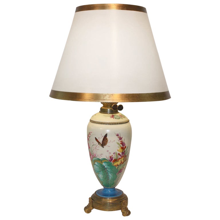 Victorian Porcelain Lamp For Sale at 1stdibs