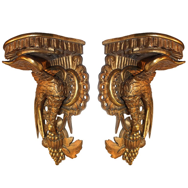 Giltwood Wall Brackets 55 For At 1stdibs Pair Of Empire Style Gilt Wood Wall Brackets