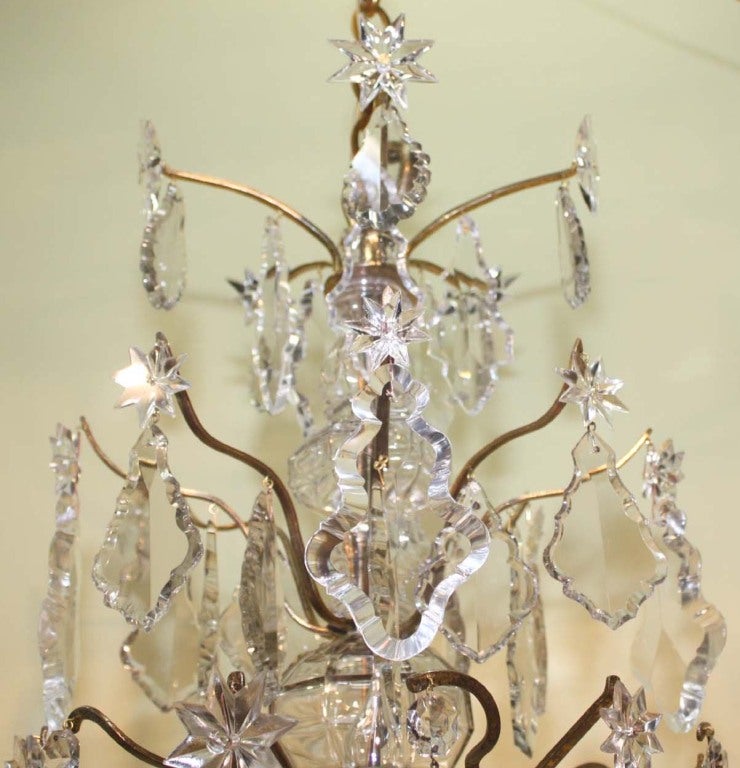19th Century Louis XV Style Gilt Bronze and Crystal Chandelier