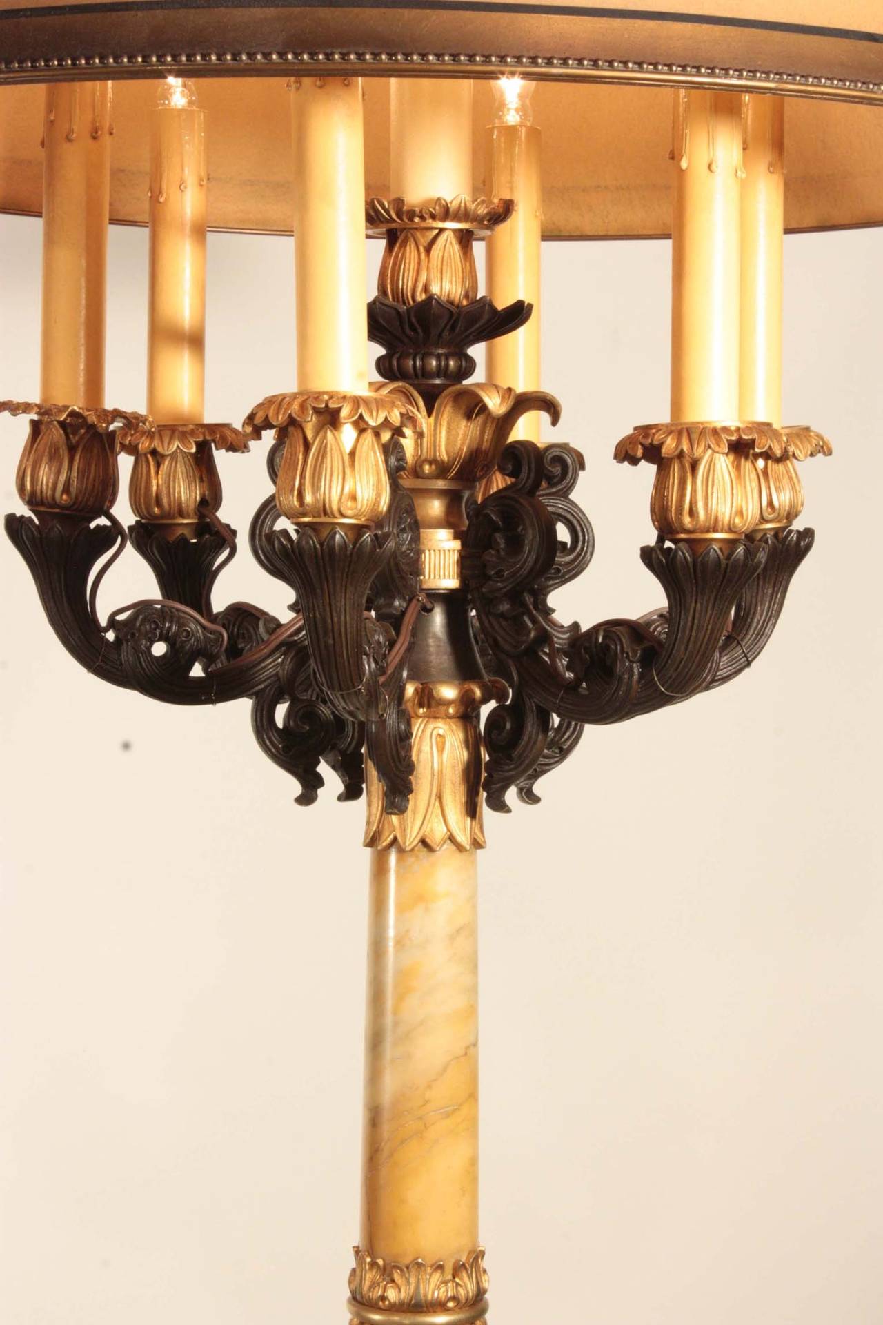 19th Century Pair of Impressive French Restauration Candelabra Mounted as Lamps For Sale