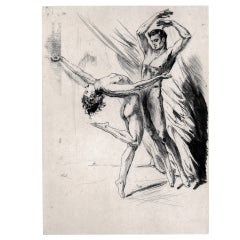 Erotic Etching of Dance