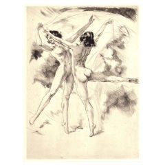 Erotic Etching Of Dance