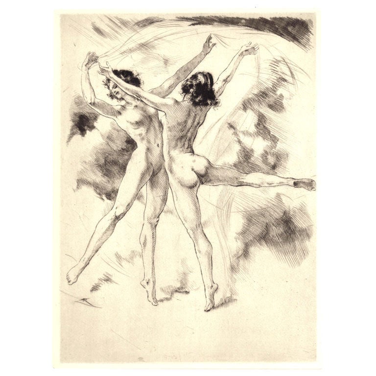 Erotic Etching Of Dance For Sale